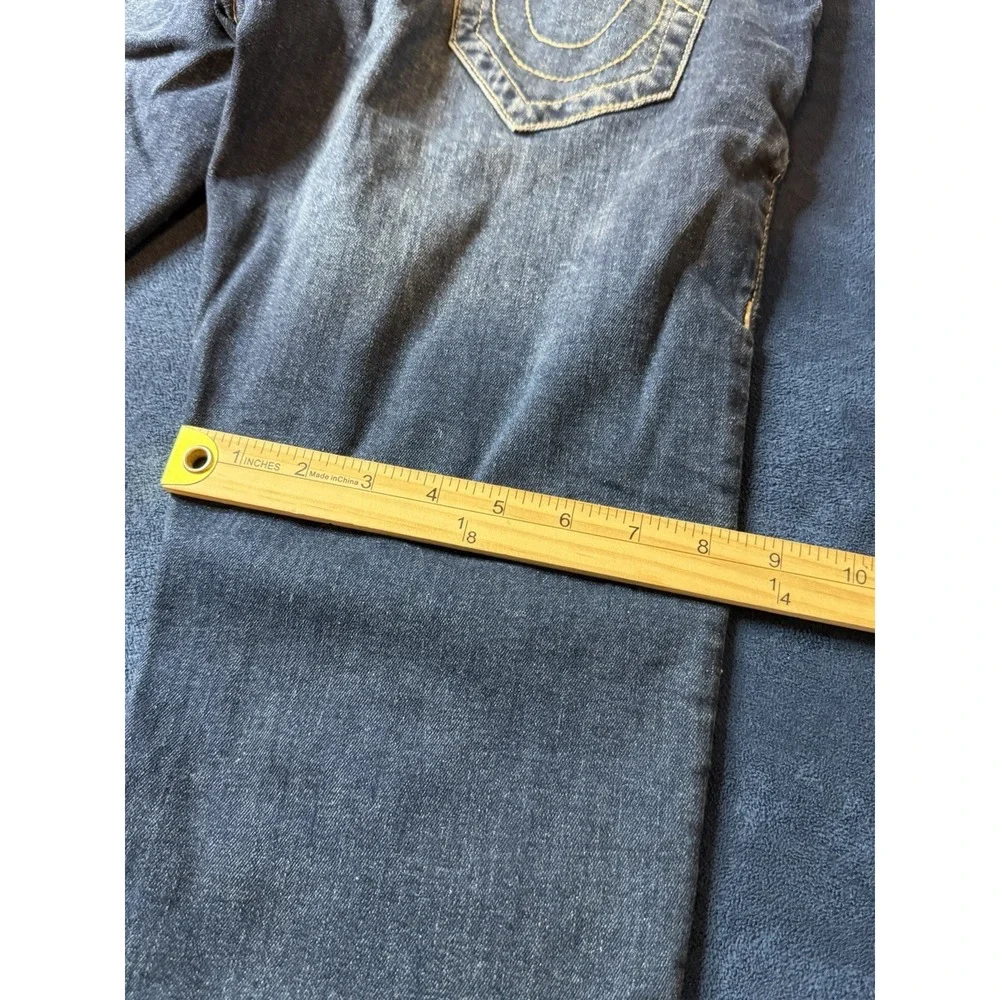 True Religion Ricky Relaxed Straight Jeans 28x29 Dark Blue Wash